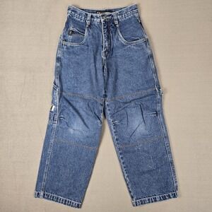 VTG 90s Macgear Jeans Youth 12 (26x26) Skater Baggy Rave Blue Denim Wide-Leg Y2k